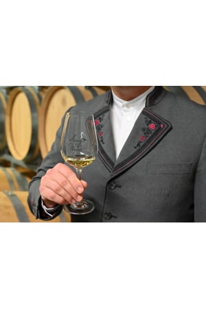 Pánský vinařský oblek kalhoty a sako s výšivkami
